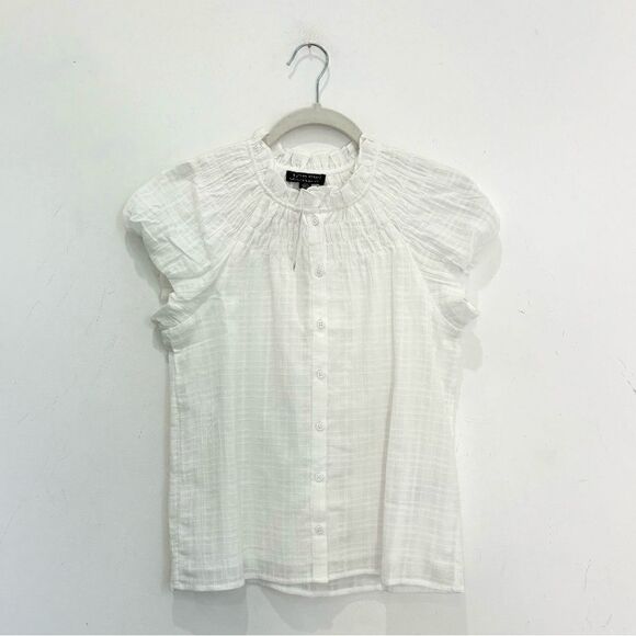 NWT J. Crew Smocked-neck top in textured gauze - Picture 7 of 11